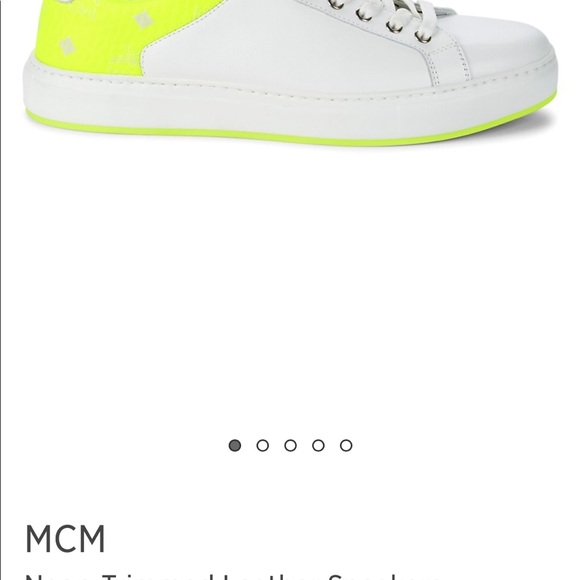 MCM
Neon-Trimmed Leather Sneakers sz 5 - Picture 5 of 5